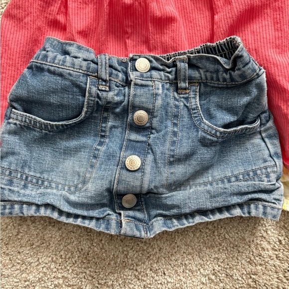 Kids Pink and Yellow Tops Set bundle 4T summer clothes jean skort tahari set - Picture 2 of 9